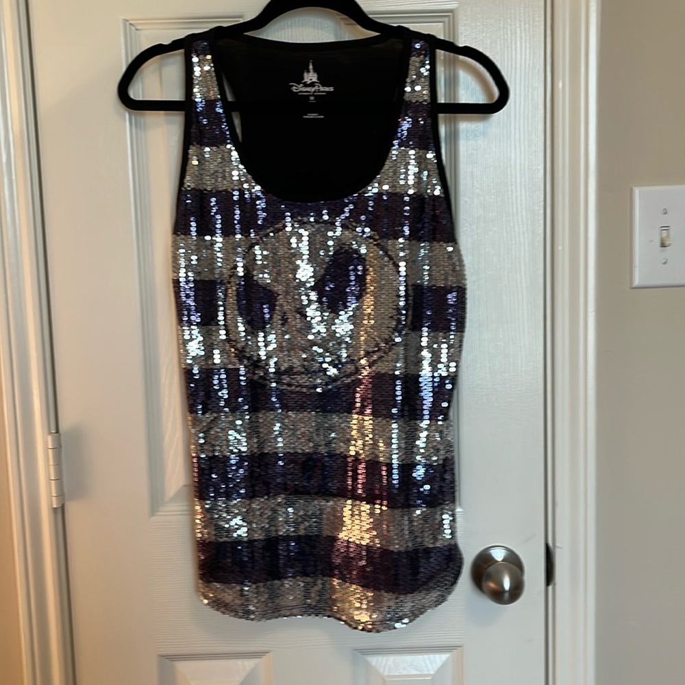 Disney Parks Jack Skellington Sequin Racerback Tank